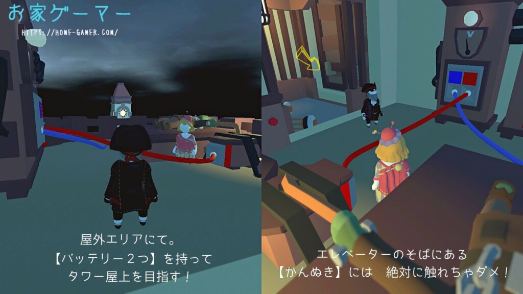 Human：Fall Flat,ヒューマンフォールフラット,攻略,PS4,PS5,Switch,画面分割,協力プレイ,オフライン,トロフィー,実績,エクストラステージ,ダーク,フランケン,閂,かんぬき,