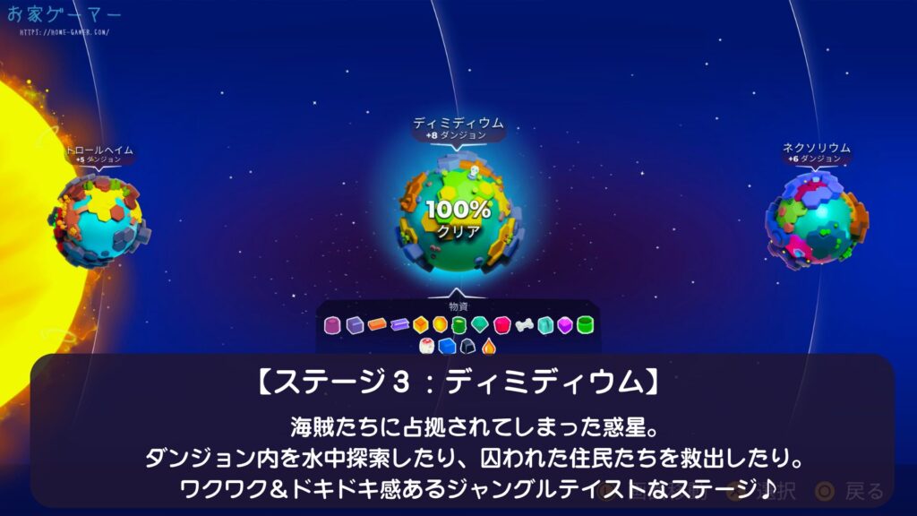 マイリトルユニバース,攻略,MY Little Universe,惑星,ステージ3,ディミディウム,鍵,ポータル,洞窟,クラブスターゾーン,カニ,アメジスト,2人プレイ,PS5,PC,Switch,
