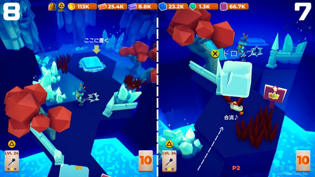 マイリトルユニバース,攻略,MY Little Universe,ステージ6,オディセイム,鍵,サボテン,アズライト,アメジスト,サメ,石炭,石灰岩,ハーピー,ミノタウロス,ミノタウロスの門,緑のブロック,ダイダロス,ダイヤモンド,2人プレイ,PS5,PC,Switch2,ギリシア神話,シュモセイドン