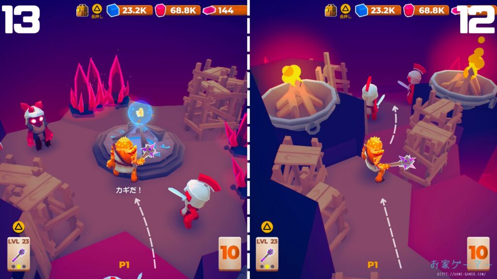 マイリトルユニバース,攻略,MY Little Universe,ステージ6,オディセイム,鍵,サボテン,アズライト,アメジスト,サメ,石炭,石灰岩,ハーピー,ミノタウロス,ミノタウロスの門,緑のブロック,ダイダロス,ダイヤモンド,2人プレイ,PS5,PC,Switch2,