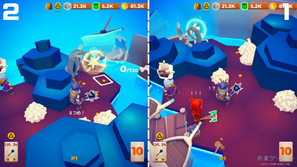 マイリトルユニバース,攻略,MY Little Universe,ステージ6,オディセイム,鍵,サボテン,アズライト,アメジスト,サメ,石炭,石灰岩,ハーピー,ミノタウロス,ミノタウロスの門,緑のブロック,ダイダロス,ダイヤモンド,2人プレイ,PS5,PC,Switch2,